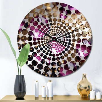 Purple Rose with Raindrops - Floral Metal Wall Clock